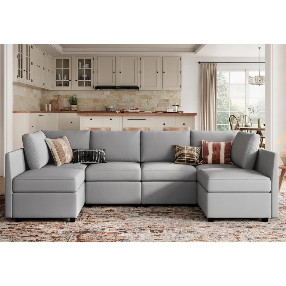 Modular Sectional Sofa, Convertible U Shaped Sofa Couch with Storage, Memory Foam, Modular Sectionals with Ottomans, 6 Seat