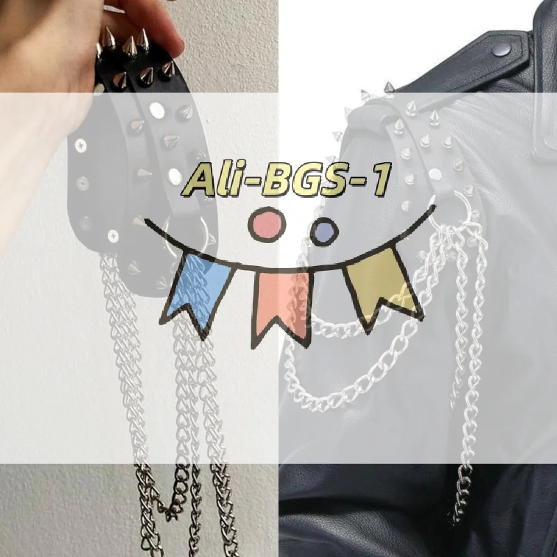 

Кожаный доспех унисекс с заклепками — металлический аксессуар-эполет с цепочкой и кисточкой для острых панк- и готических модных