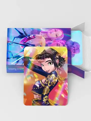New Kpop Demon Hunters 30 Laser Cards K-POP Witch Hunt Cartoon Series Accessories LOMO Small Cards