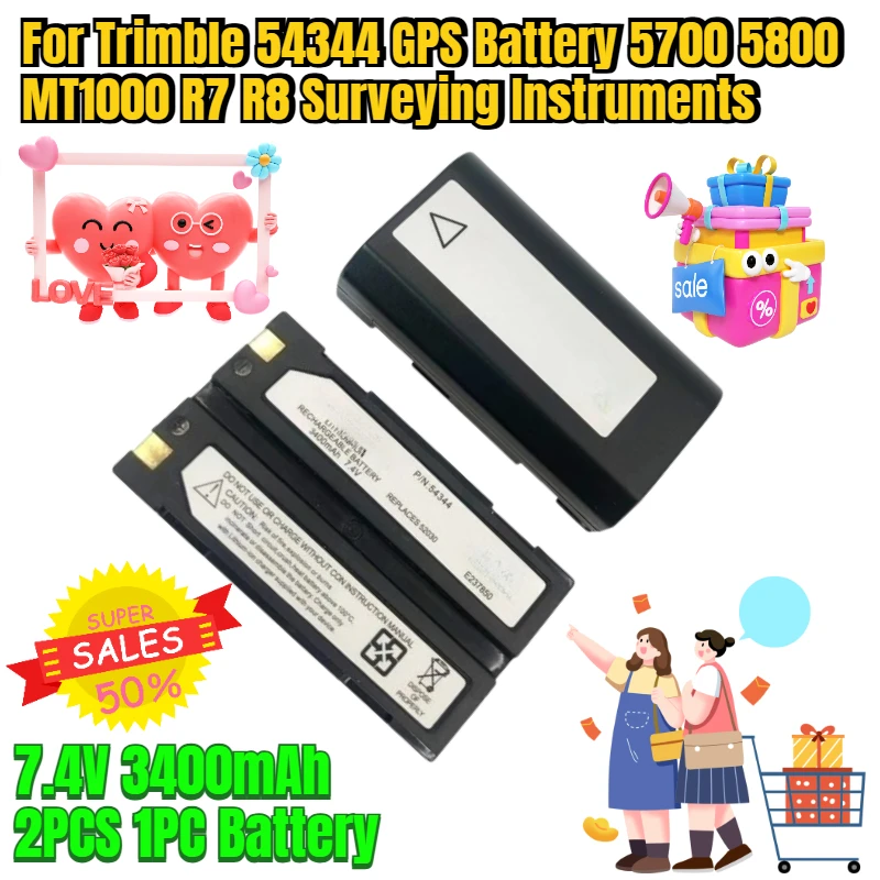 

7.4V 3400mAh 2PCS 1PC Battery for Trimble 54344 GPS Battery 5700 5800 MT1000 R7 R8 Surveying Instruments
