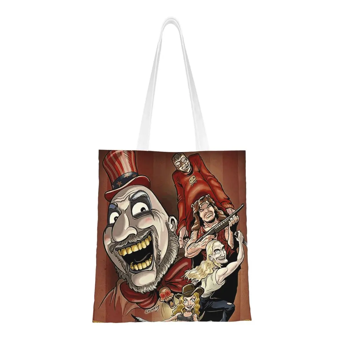 Captain Spaulding Horror Film House Of 1000 Corpses Shopping Bags Ladies Canvas The Tote Bag Reusable Shoulder Tote Handbag