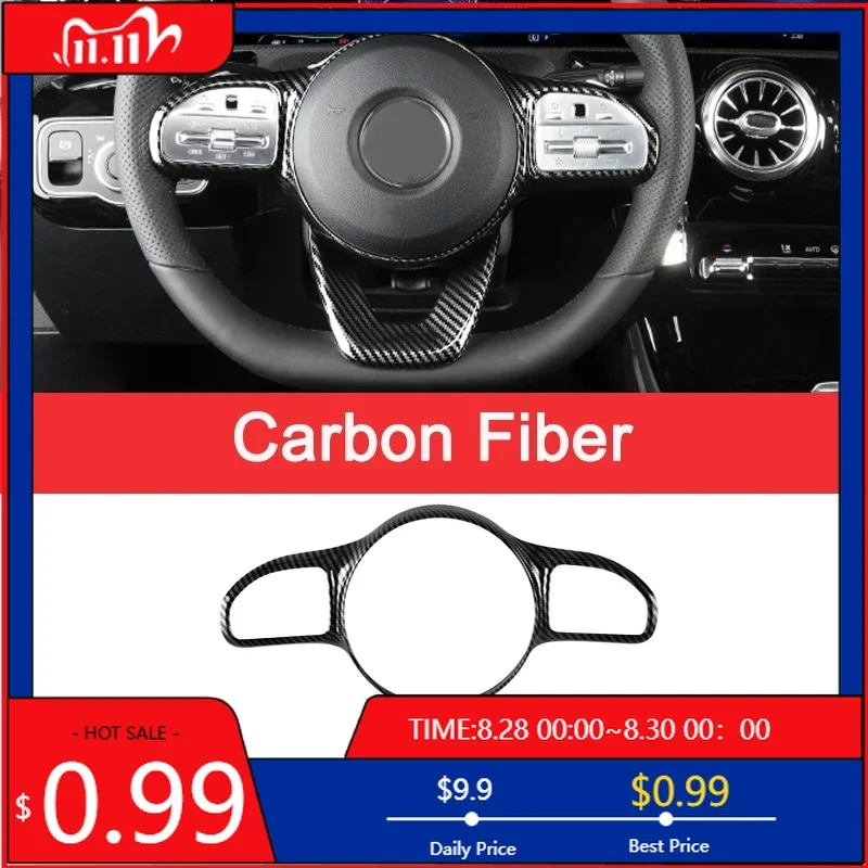 

Interior Stickers 2PCS Car Steering Wheel Button Frame Sticker Trim for Benz W177 W205 W213 Sport Edition 2019-2020