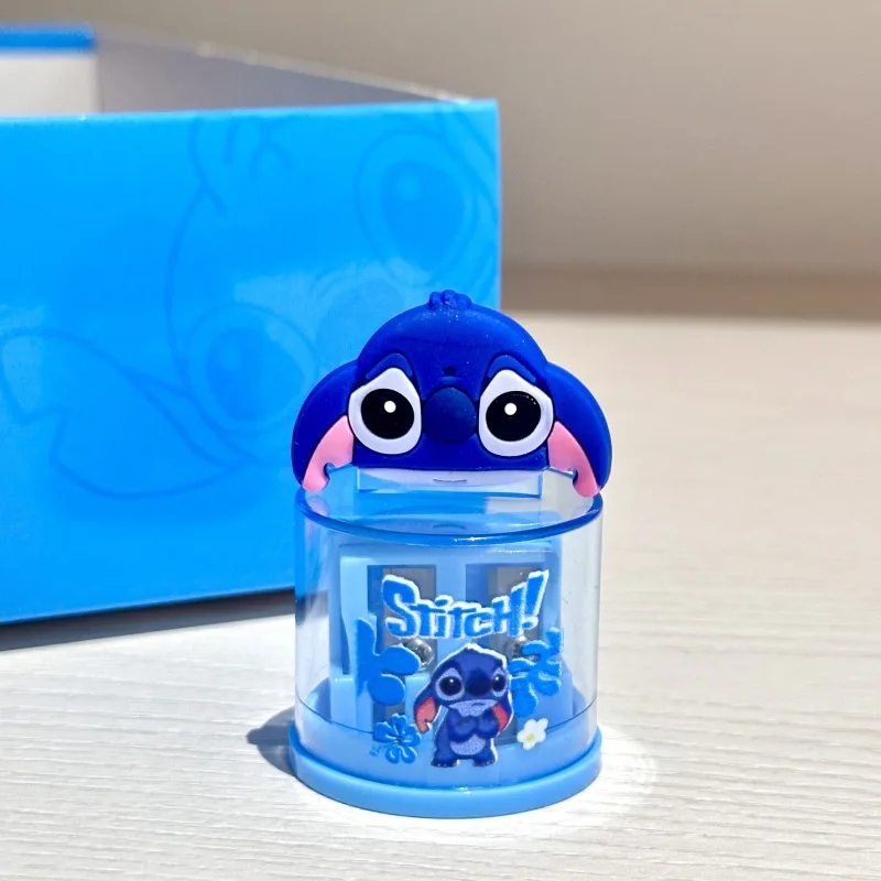 2pcs Cartoon Disney Stitch Silicone Dual Control Sharpener Students Cute Cartoon Pencil Sharpener Children's Stationery