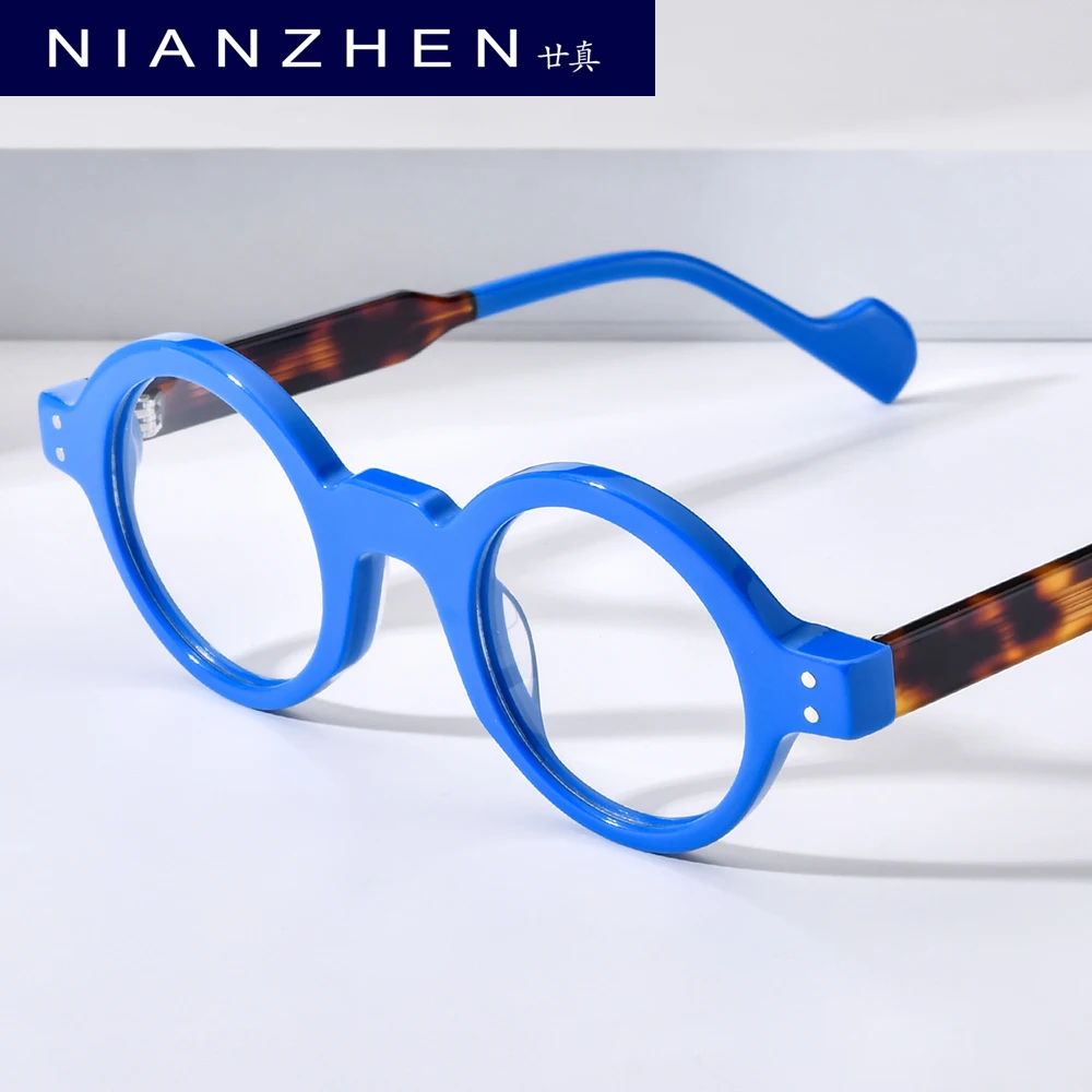 NIANZHEN Acetate Eyeglasses Frame Men 2026 New Round Brand Design Glasses Women Retro Vintage Eyewear Japanese Spectacles 29005