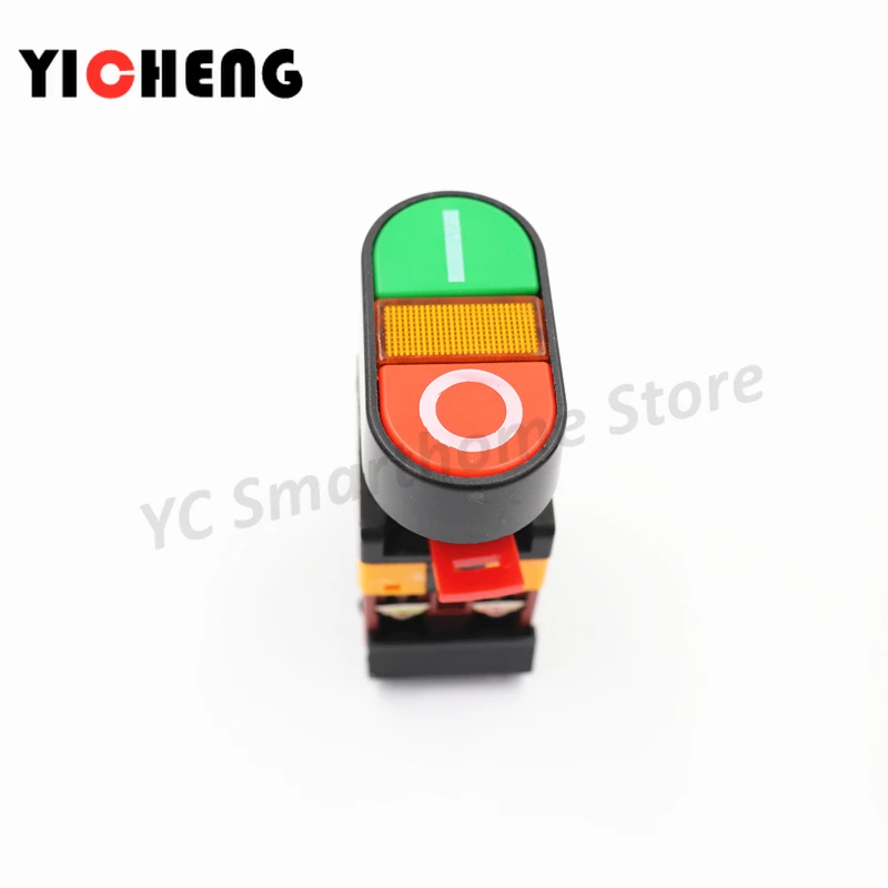 1pcs APBB-22-25N 22 millimetri PPBB-30N 30 millimetri cavallo auto-reset doppio doppio pulsante con la luce pulsante interruttore di alimentazione con la luce