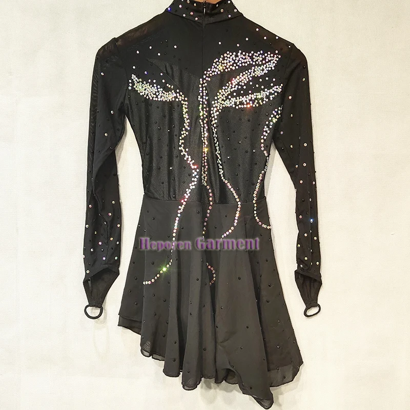 Figure Skating Suit Adult Children's Customized Spandex Mesh Grading Performance Dress Women's Competition Or Training Skirt