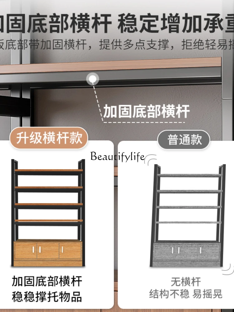 Container Display Multi-Layer Storage Rack with Door Shelf Floor