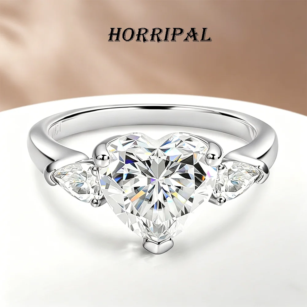 

Кольцо HORRIPAL с муассанитом в форме сердца 1-4 карата для женщин, серебро 925 пробы, высококачественное классическое свадебное сверкающее украшение на всю жизнь