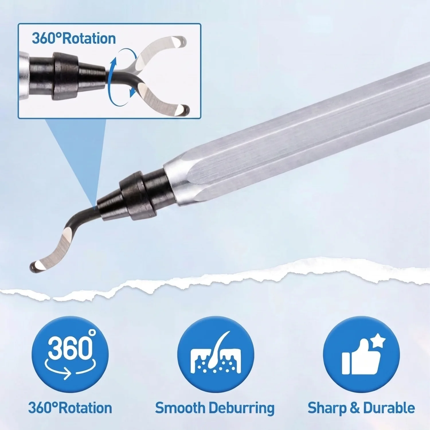 Deburring Tool with BS1010 Blades BS1018 Blades and BK3010 Blades for Smooth Edge Finishing on Metal Plastic Resin PVC Pipes