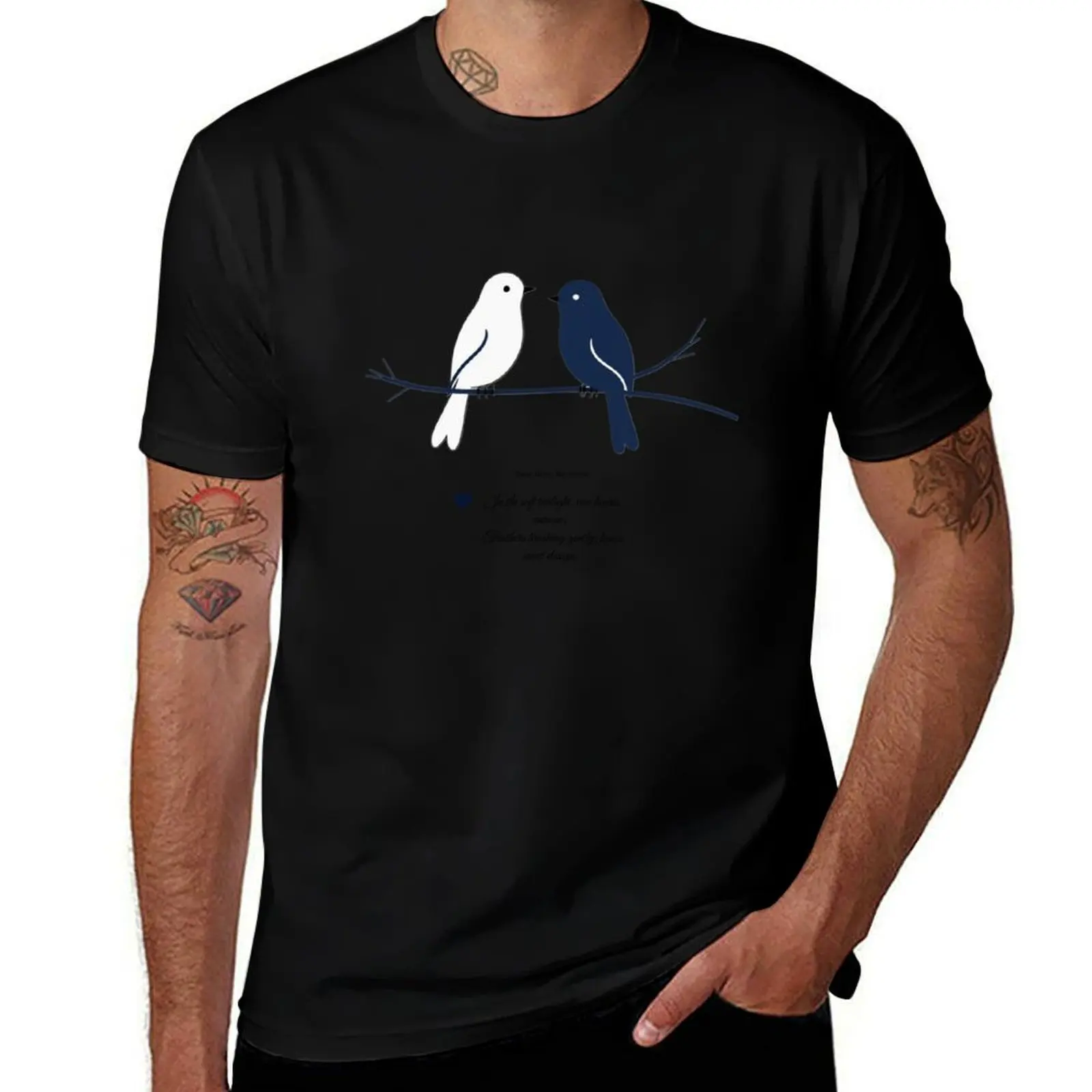 

Together – Cute Love Birds on Branch T-Shirt graphic t shirts football t shirt street wear tees plain black t shirts men