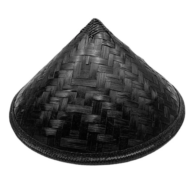 Unisex Bamboo Weaving Rattan Hat Chinese Summer Outdoor Rattan Hat Traditional Handmade Hat for Friend Families