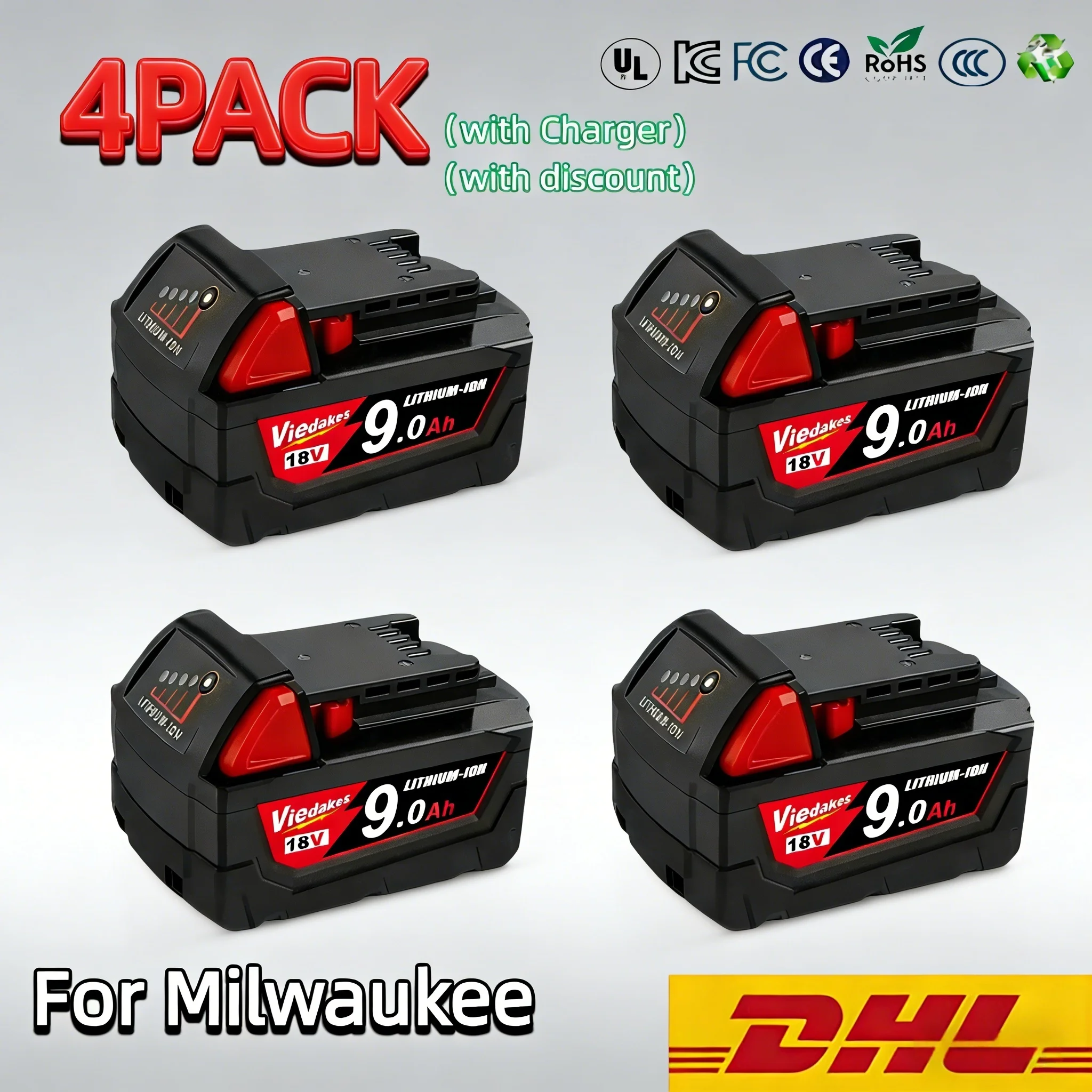 

Аккумулятор 18 В, 6 Ач, 3 Ач, аккумуляторная батарея для Milwaukee M18 M12 XC, беспроводные инструменты 48-11-2402 48-11-2411 48-11-2401 MIL-12A-LI