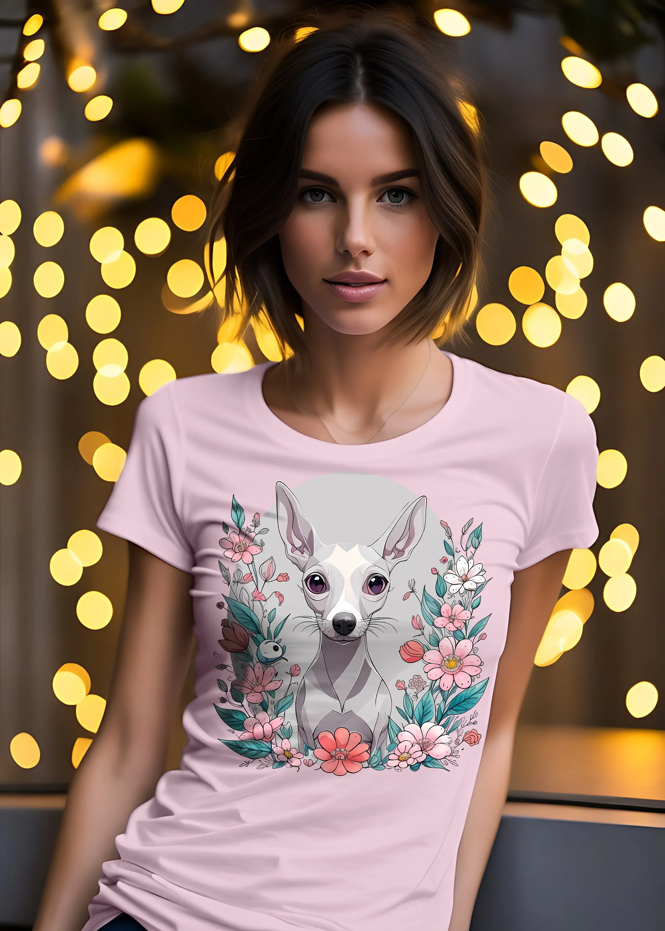 T Shirt Italian Greyhound Italienisches Windspiel Hundemama Dog Mom Windhund Hund Blumen Grafik Geschenkidee Geschenk 247Apt2