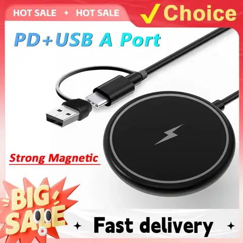 아이폰 17 16 15 14 13 12 프로 맥스 미니 USB C 8 플러스 XR 맥스 에어팟 프로용 고속 충전기 마그네틱 무선 충전 패드