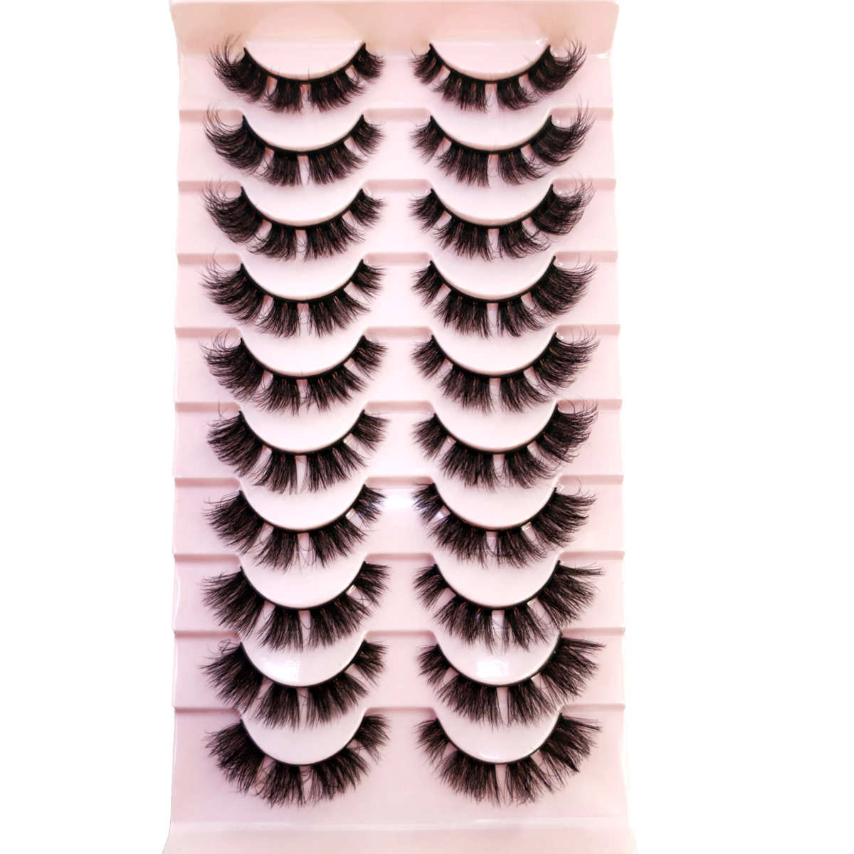 10 Paar Mix-Wimpern aus Nerz, flauschig, dramatisch, falsche Wimpern, natürlich, lang, künstlicher Nerz, dünne, künstliche Wimpern, sieht aus wie Verlängerung XH01 – Detail 4