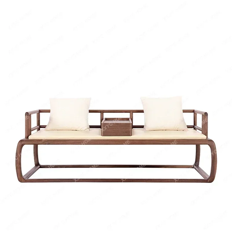 

solid wood Arhat sofa black walnut Arhat bed simple antique sofa couch