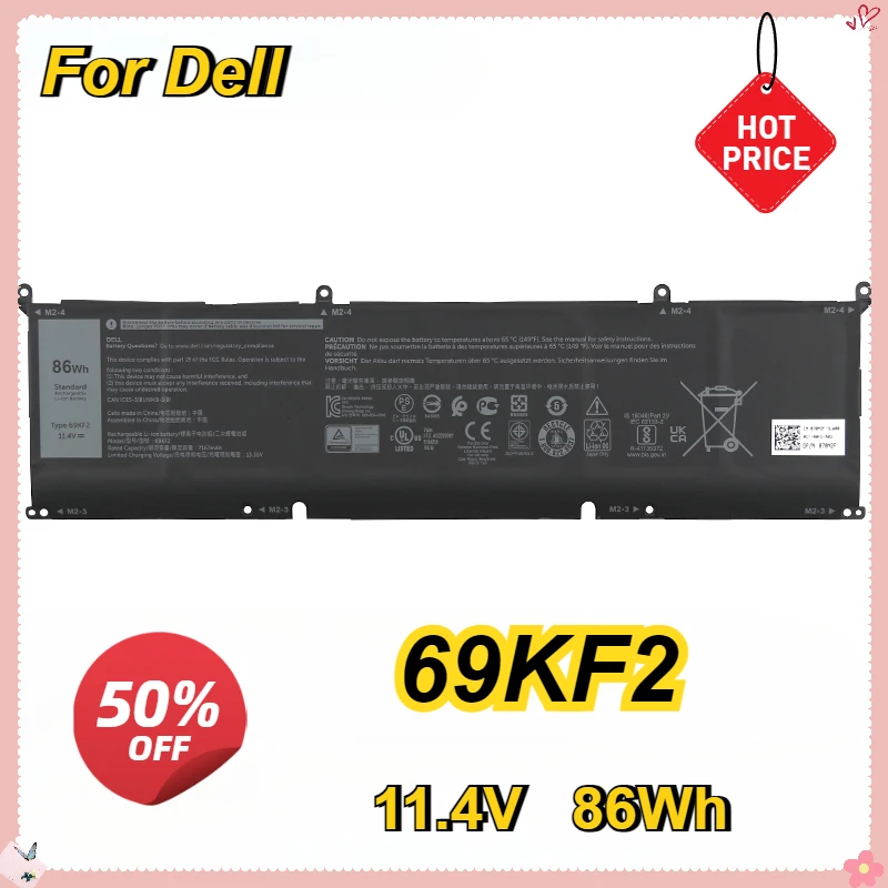 

69KF2 86Wh 8FCTC 56Wh Laptop Battery for Dell Inspiron G15 5510 5511 5515 5520 XPS15 9500 P91F M15 M17 R3/R4