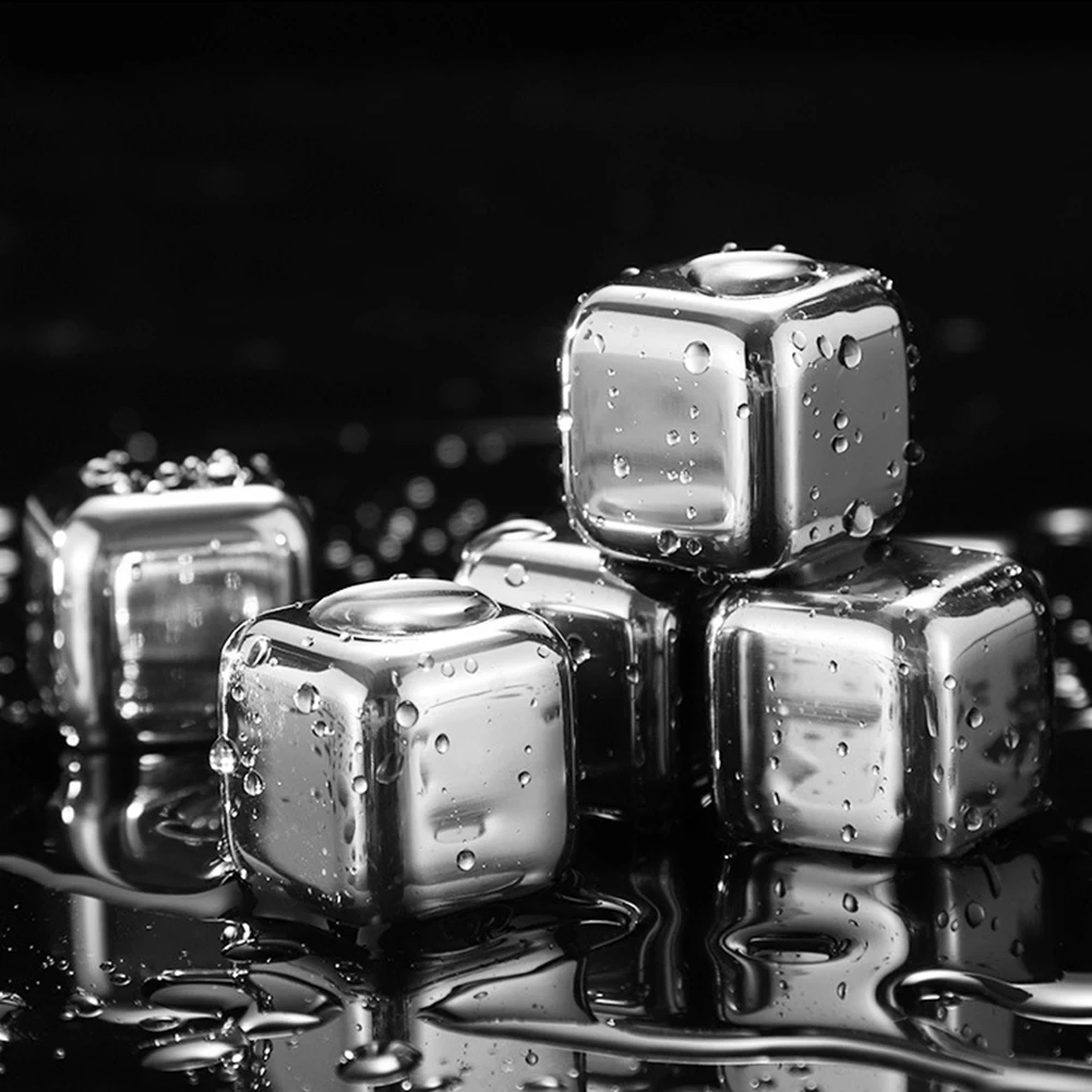 304 Stainless Steel Ice Cube Food-grade Reusable Ice Cubes For All Types Of Whiskey Wine Drinks Retain Cold Rock Party Bar Tools