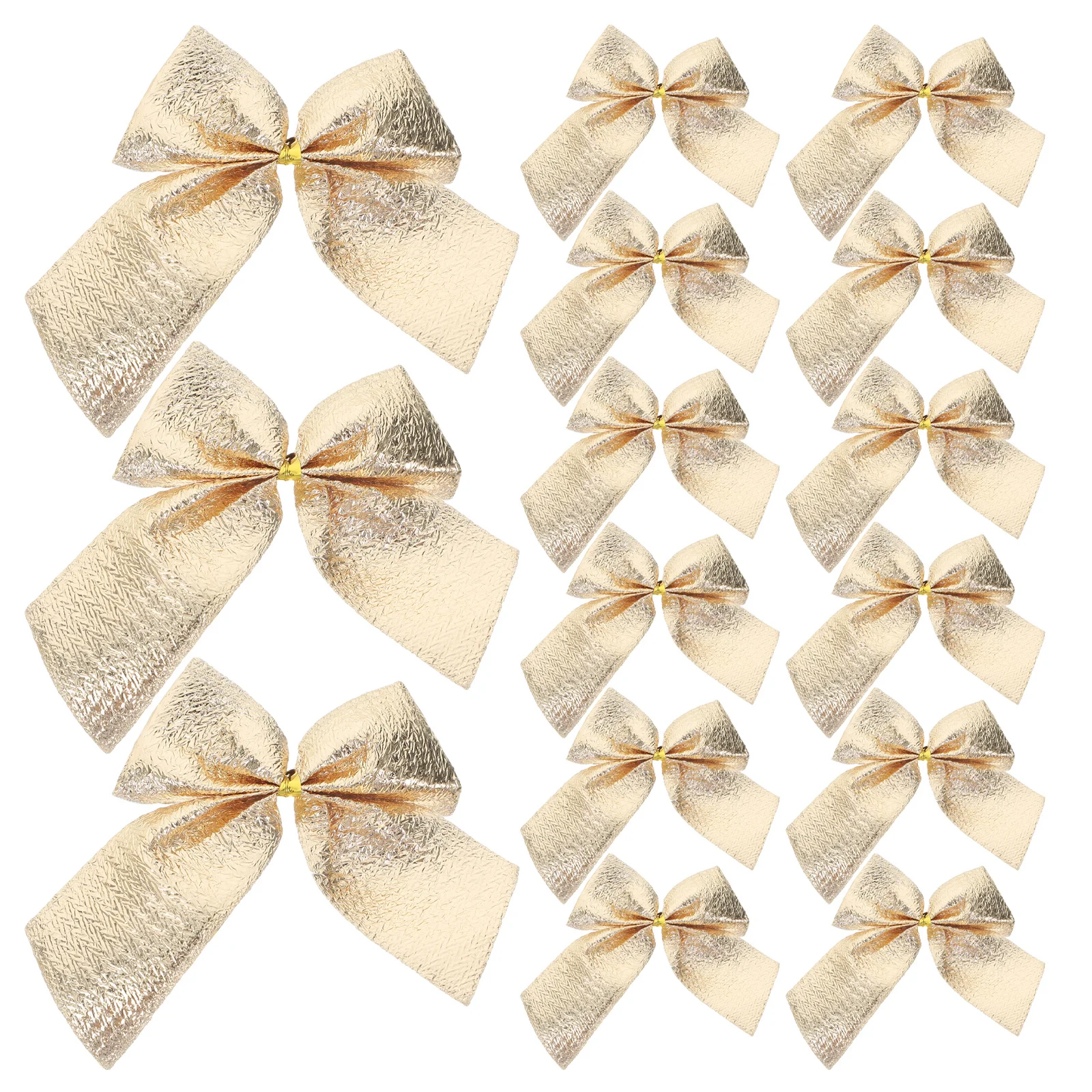 

24 Pcs Small Bows for Crafts Gold Christmas Tree Decorations Diy Headband Ribbon Bowknot Garland