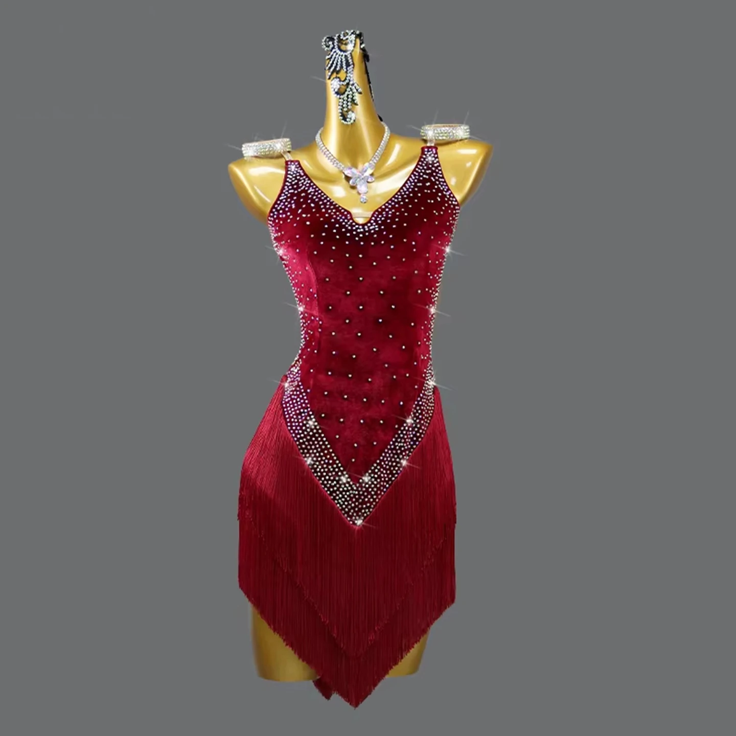 

2025 Latin Dance Costume Girls Womens Fringed Samba Party Skirt Sexy Evening Prom Dress Kids Competition Practice Wear Trendy