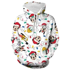 New Christmas Collection Hoodie Men's Fall Long Sleeve Disney Branded Donald Duck and Mickey Mouse 3D Printed Casual Sweatshirt