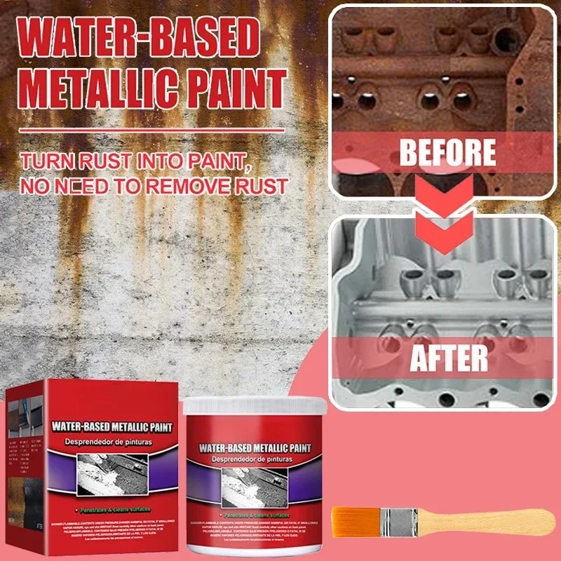 100g Water-Based Anti-Rust Chassis Rust Converter Primer Metal Surface Rust Remover Weather-Proof Long Lasting Deruster