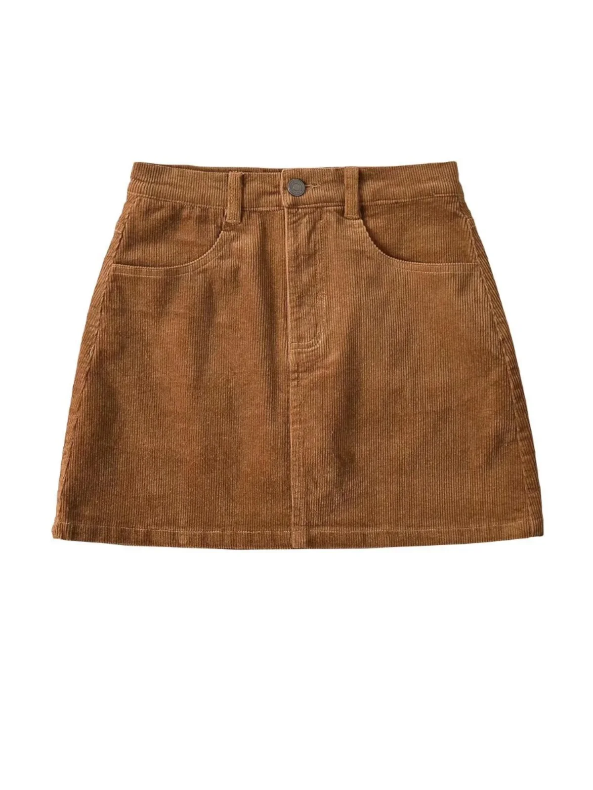 

High Waist Corduroy Skirt Women's Faionable Slimming Autumn Winter Street Sle Anti-Light A-Line ort Skirt