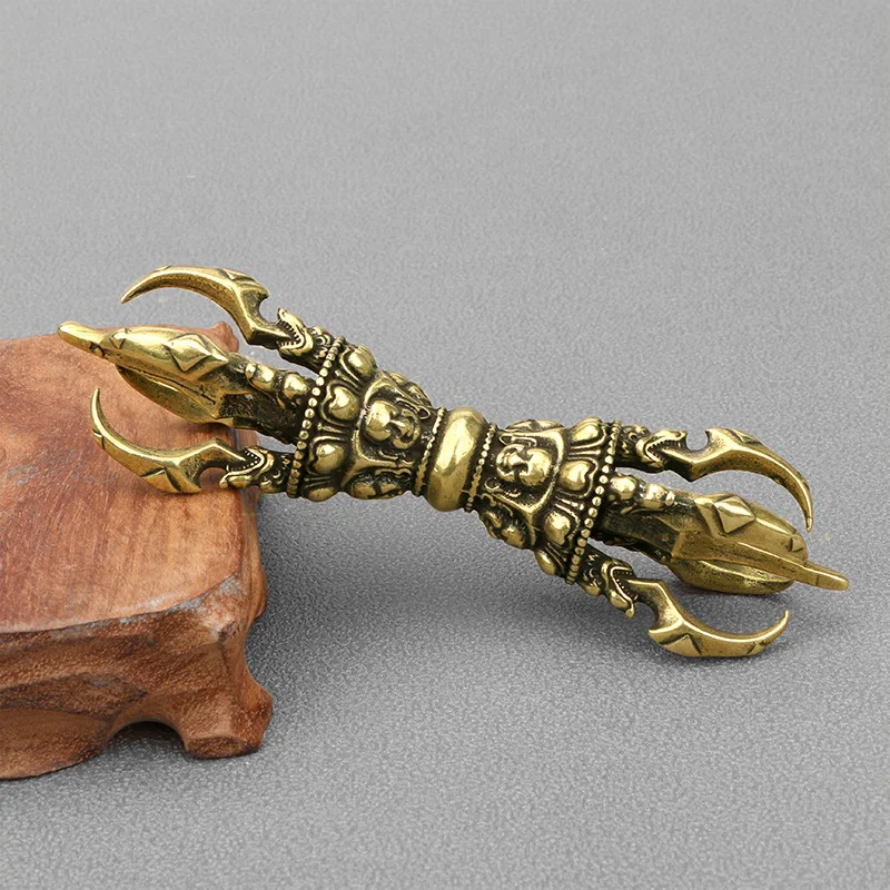 Vintage Bronze Vajra Pestle Handmade Craft Ornament Antique Imitation Copper Statue Desktop Decor Collectible Art Craft