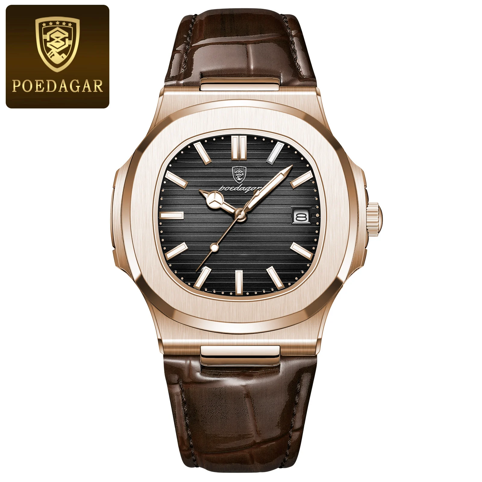 Men's Luxury Square Watch, Waterproof Luminous