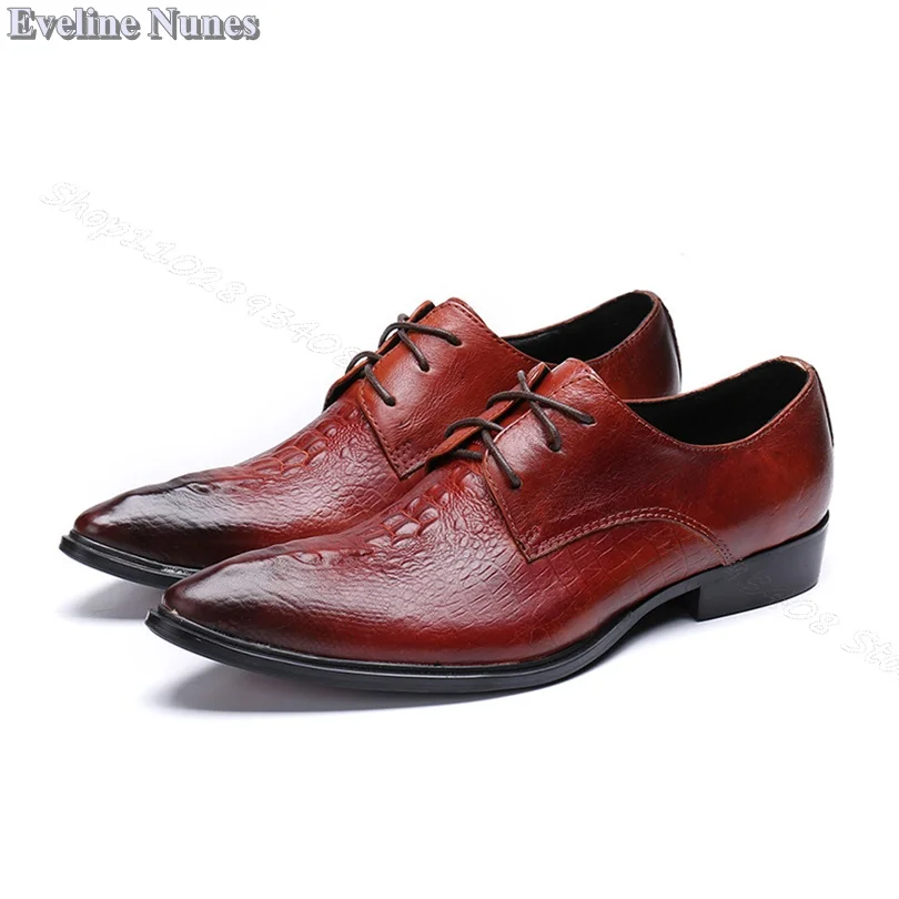 Personality Gradient Men Shoes Lace up Pointed Toe Cattlehide Shoes British Style Fashion Party Dress Men Shoes Zapatillas Mujer