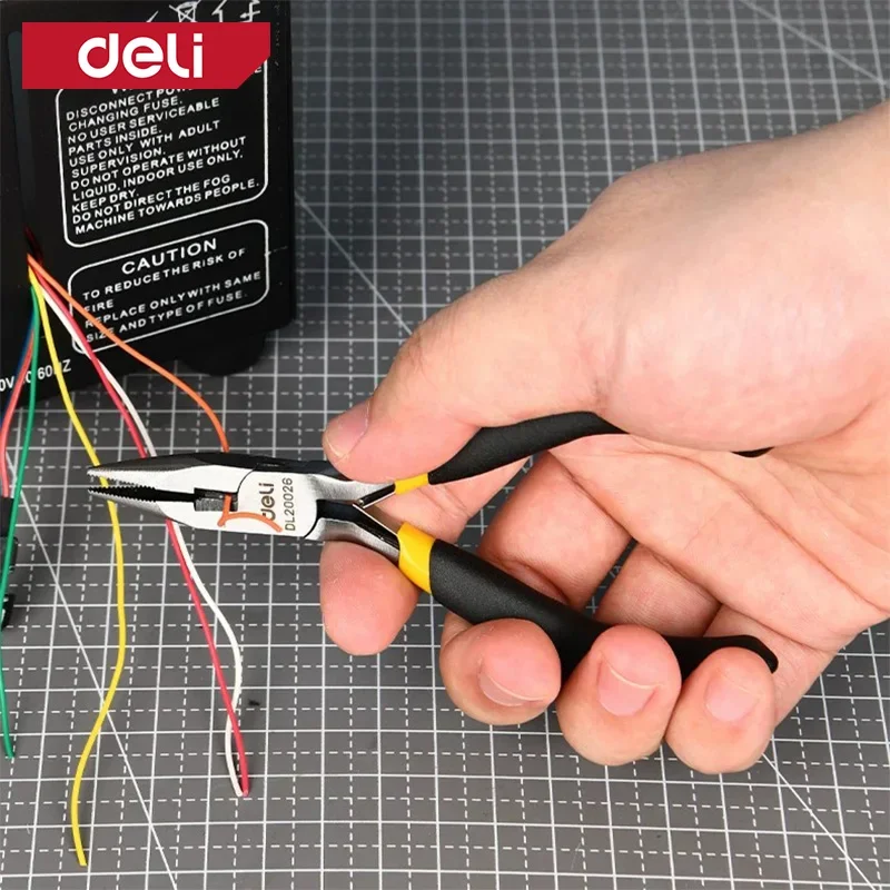 Deli Carbon Steel Mini Pliers Kit Needle Long Nose Bent Top Cutter Small Hand Tools for Jewelry Making Model Crafting