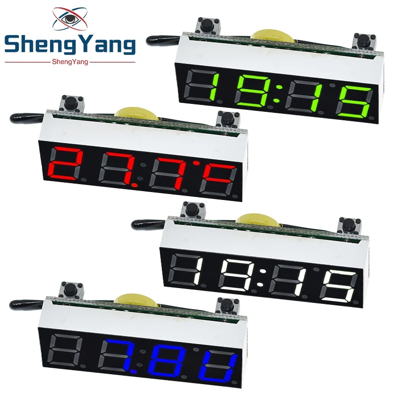 

TZT 3 в 1 светодиодный RX8025T цифровые часы модуль температуры и напряжения DIY время/термометр/вольтметр постоянного тока 5-30 В для Arduino
