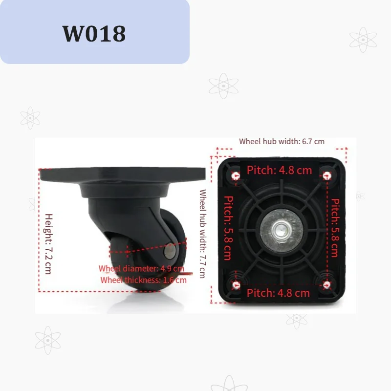 For W018 Suitcase Wheel Wear-Resistant Replacement Parts — Silent 360° Rolling, Shatter-Resistant Suitcase Wheel Replacement