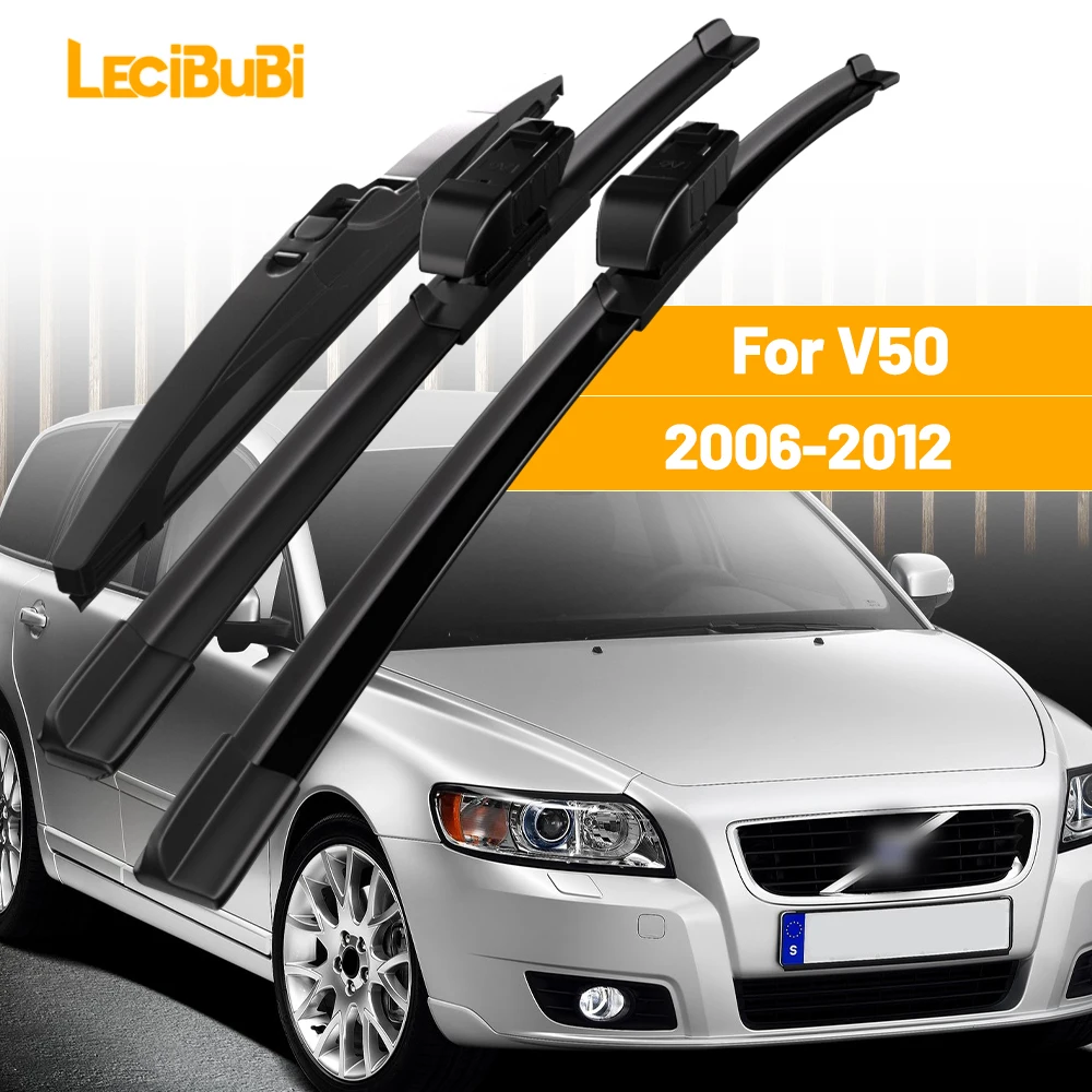 

For Volvo V50 2006-2012 1set Front & Rear Windshield Wiper Blades Windscreen Wipers 2007 2008 2009 2010 2011 Accessories