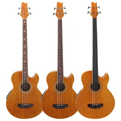 Stock 43 Inch 4 Strings Electric Acoustic Bass Guitar Ashwood Body Cutaway Design Folk Guitar With Flaw With EQ Bag