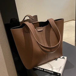 Women PU Handbags 2023 Autumn Winter New Large Capacity Texture Leather Shoulder Bags Casual Versatile Commuting Totes