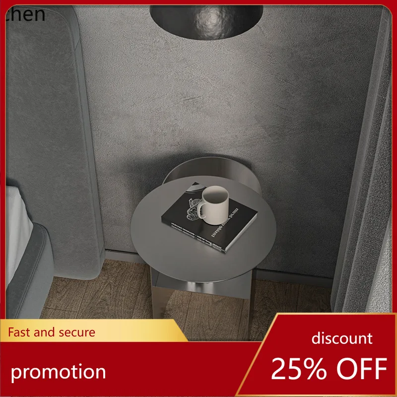 

CZ Stainless Steel Art Bedside Table Metal Bedside Cabinet Modern Simple Small Storage Rack