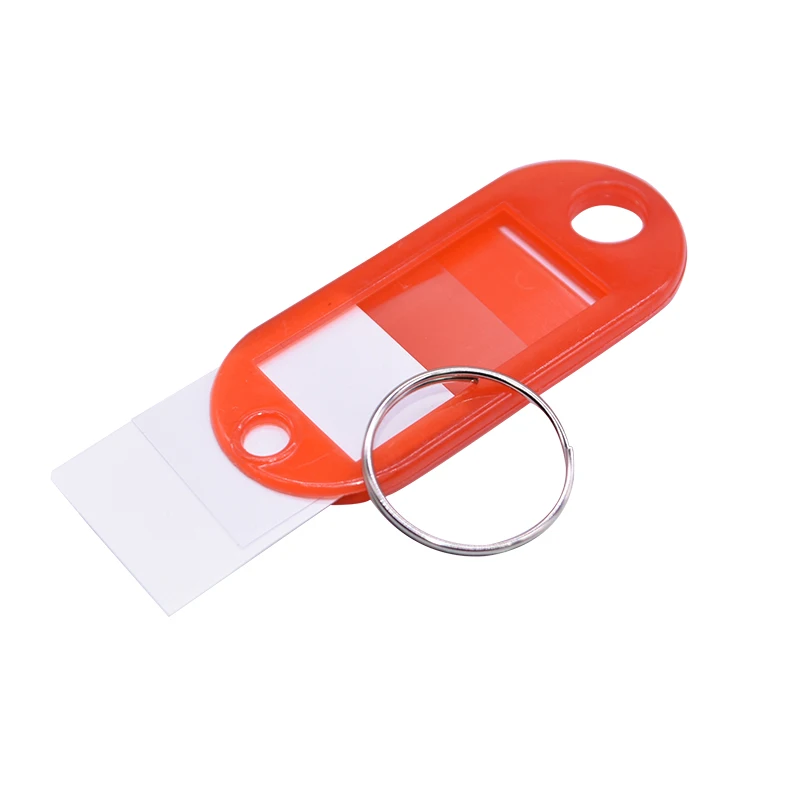 50pcs/lot Colorful Plastic Keychain Key Tags label Numbered Name Baggage Tag ID Label Name Tags With Split Ring