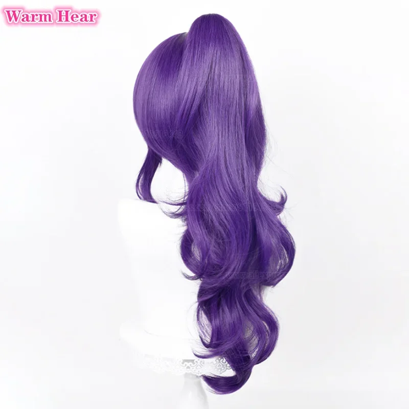 Asahina mafuwig anime long 61cm dark purple ponytail wavy hair cosplay wig Asahina mafuheat resistance Fibre wigs wig cap