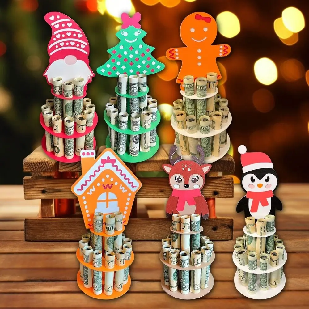 New Wooden Christmas Money Holder Gifts Unique Wallet Cake Rack Hanging Ornaments Cute Money Stand Christmas