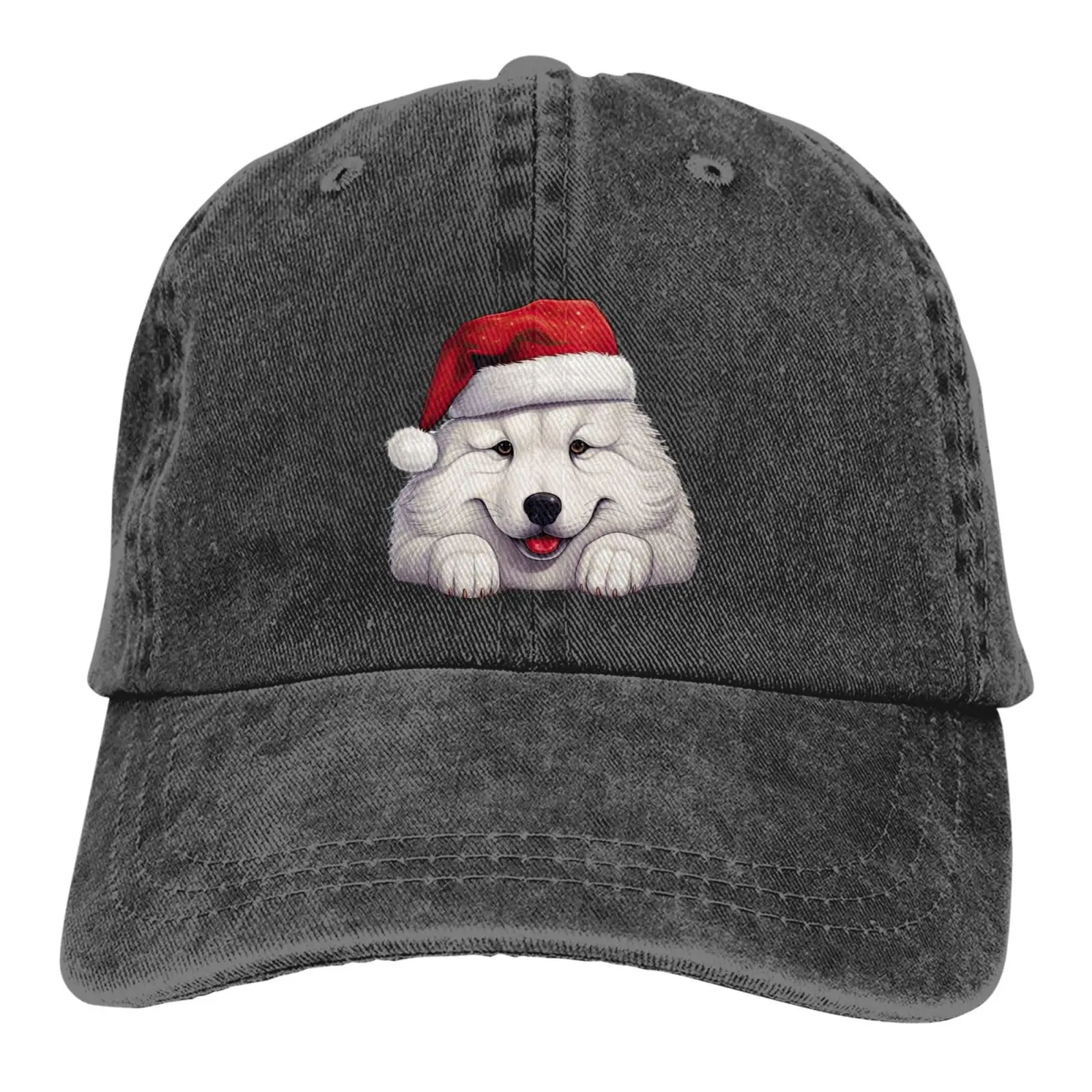 Christmas Dog Samoyed Baseball Cap Golf Dad Hat Adjustable Original Classic Low Profile Cotton Hat Men Women