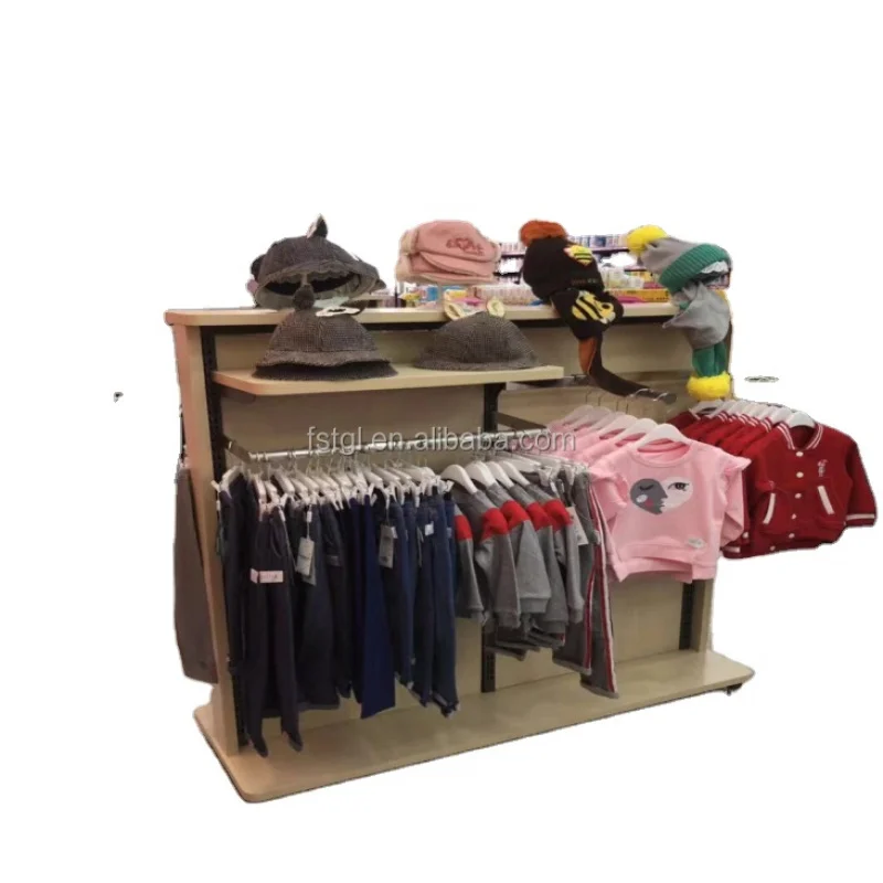 

[Customized]shop garment display rack retail store Steel-wood structure display shelf cosmetic store