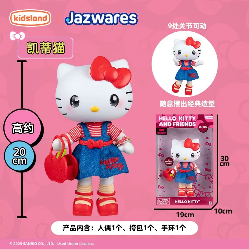 

20cm Hello Kitty Anime Figure Mobile Joint Doll Action Figure Bjd Doll Collectible Model Desk Decoration Toy Girls Birthday Gift