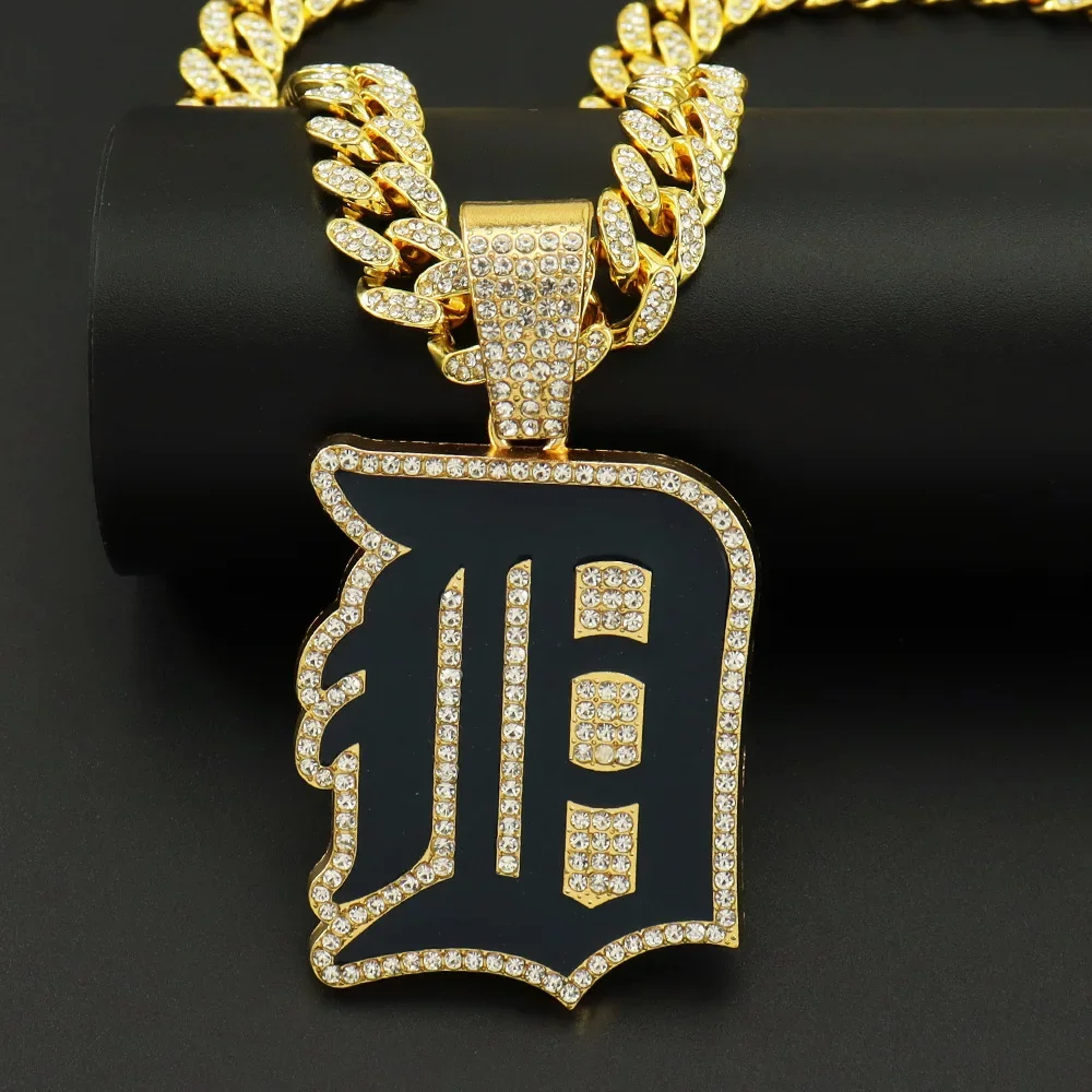 

Men Women Hip Hop Draw oil letters Pendant Necklace 13mm Crystal Cuban Chain HipHop Iced Out Bling Necklaces Fashion Charm Jewel