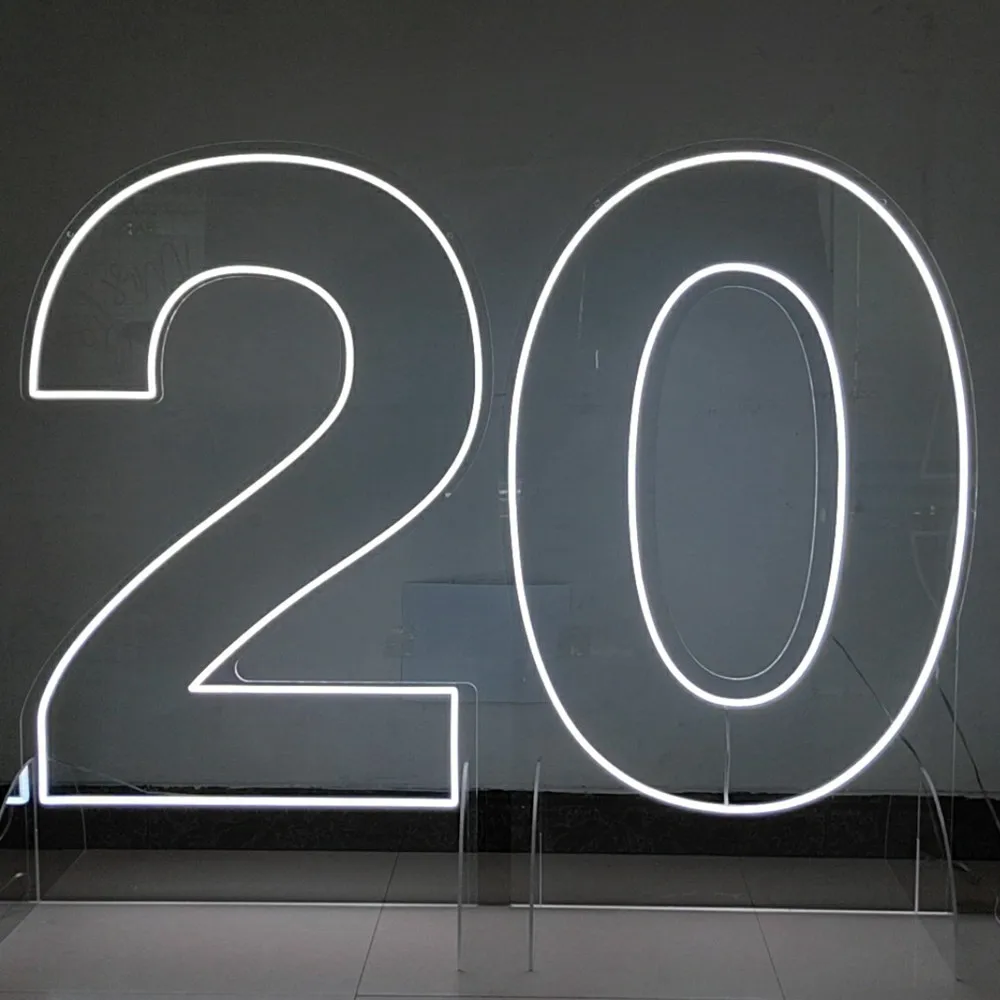 Standing Number Neon Signs 2ft 3ft 4ft Custom Led Letters Lamps Event Decor Birthday Party Living Room Decor 0 To 9 Neon Number