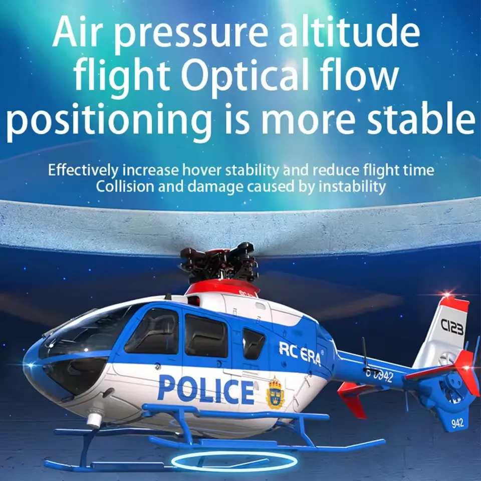 Double Brushless Direct Professional 3D 6CH RC Helicopter Drive Single Paddle Aileron Free Optical Flow Remote Control Airplane