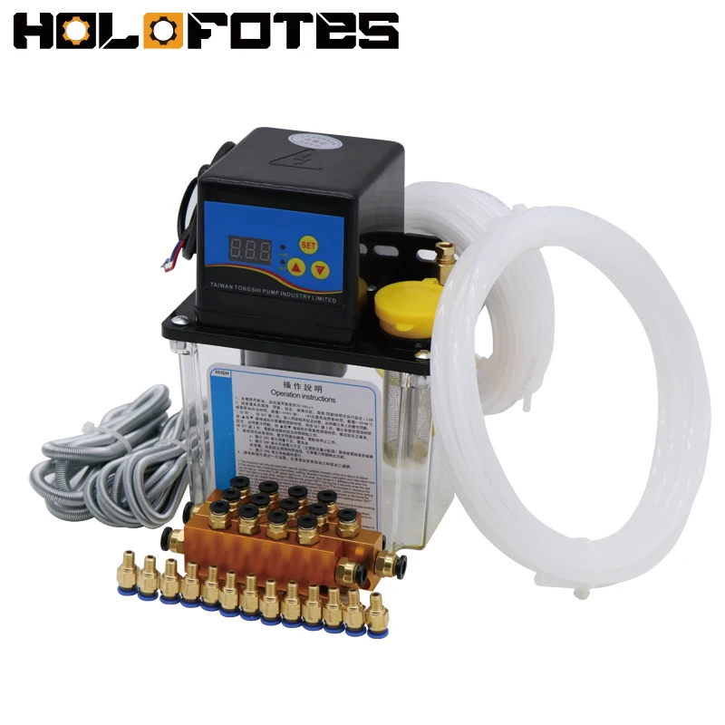 Imagem -04 - Cnc Lubrication Pump System Kit Bomba de Lubrificação Eletromagnética Saída de Óleo para Máquinas-ferramentas Cnc 1l 2l Ac220v mm mm