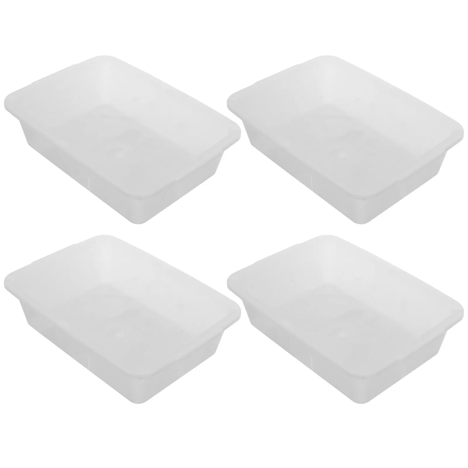 4Pcs Rectangular Lab Tray Chemical Resistant Polypropylene Sample Tray for Science Experiments Spill Prevention Lab Organizer