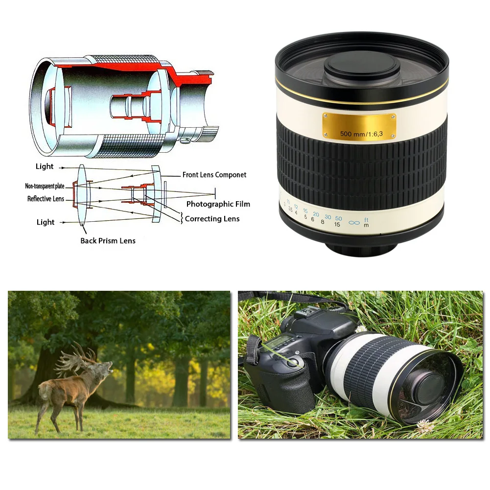 Lightdow Fixed Focus 500 mm F6.3 Tele-Handspiegelobjektiv mit T2-Mount-Adapterring für Nikon Canon Pentax Sony DSLR-Kameras – Detail 15
