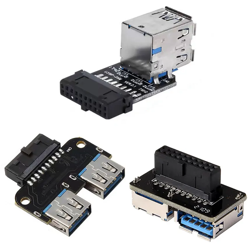 

Female Motherboard Adapter USB 3.0 19 20 Pin Socket to Dual USB 3.0 A Splitter Anti-Interference Ability Stability